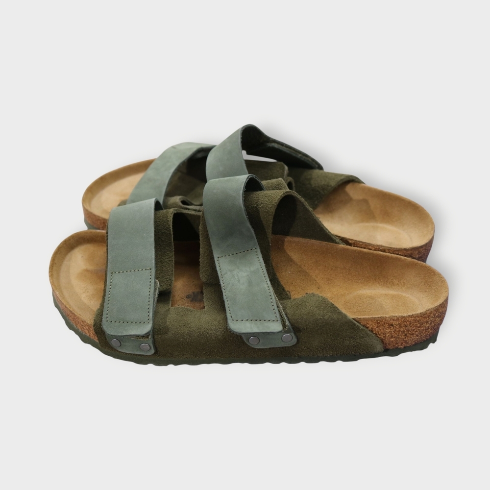 OB Birkenstock Mens Size 43 US 10 To 10.5 Uji Nubuck Suede Leather Sandals Thyme